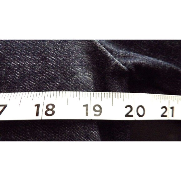 GDS Goddess Denim Jean Button Up Blouse Shirt Laced Up Sleeves Vintage Size XL - Picture 12 of 14